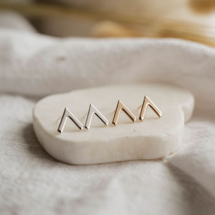 Minimalist Chevron studs