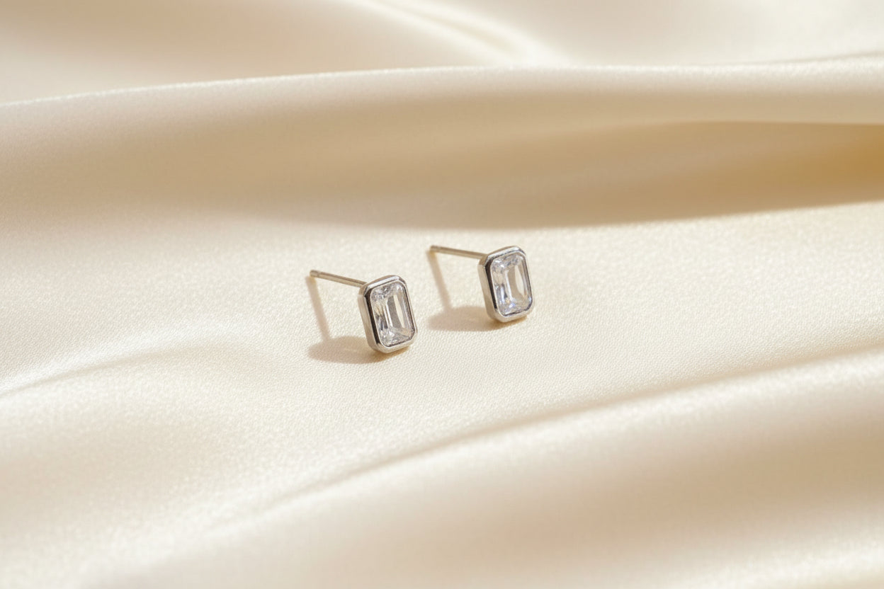 Radiant cut Moissanite Earrings