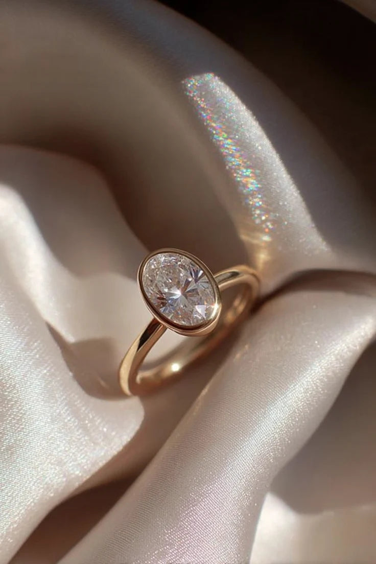 Oval bezel setting ring
