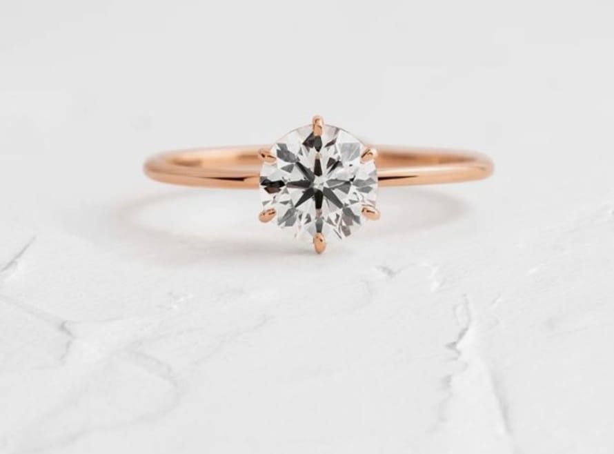 Moissanite solitaire ring