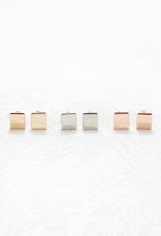 Rose gold square studs