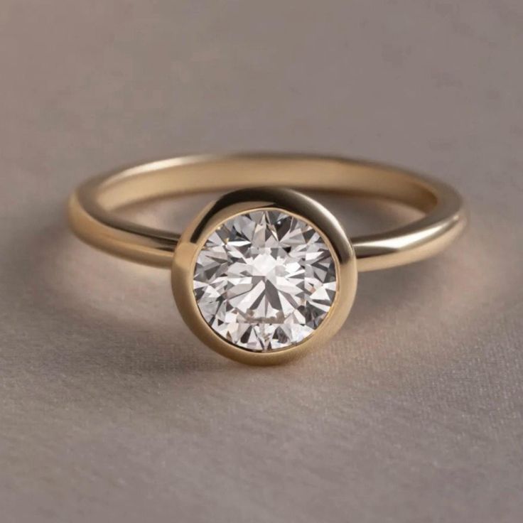 Moissanite Bezel setting ring