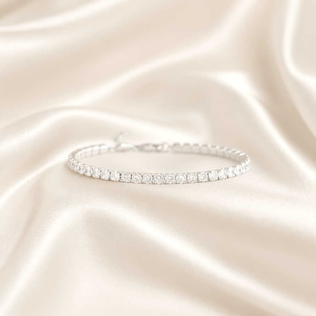 Sterling silver and moissanite tennis bracelet