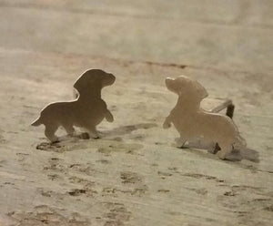 Sterling silver dachshund studs.  Please note all pieces are made on order by Erfdeel Juwele. Allow up to one week for manufacture.