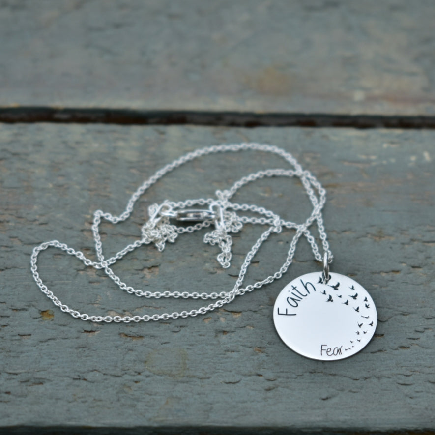 Faith over fear pendant