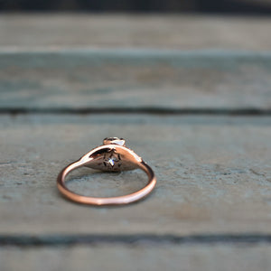 Oval moissanite rose gold ring