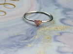 Silver and copper heart ring