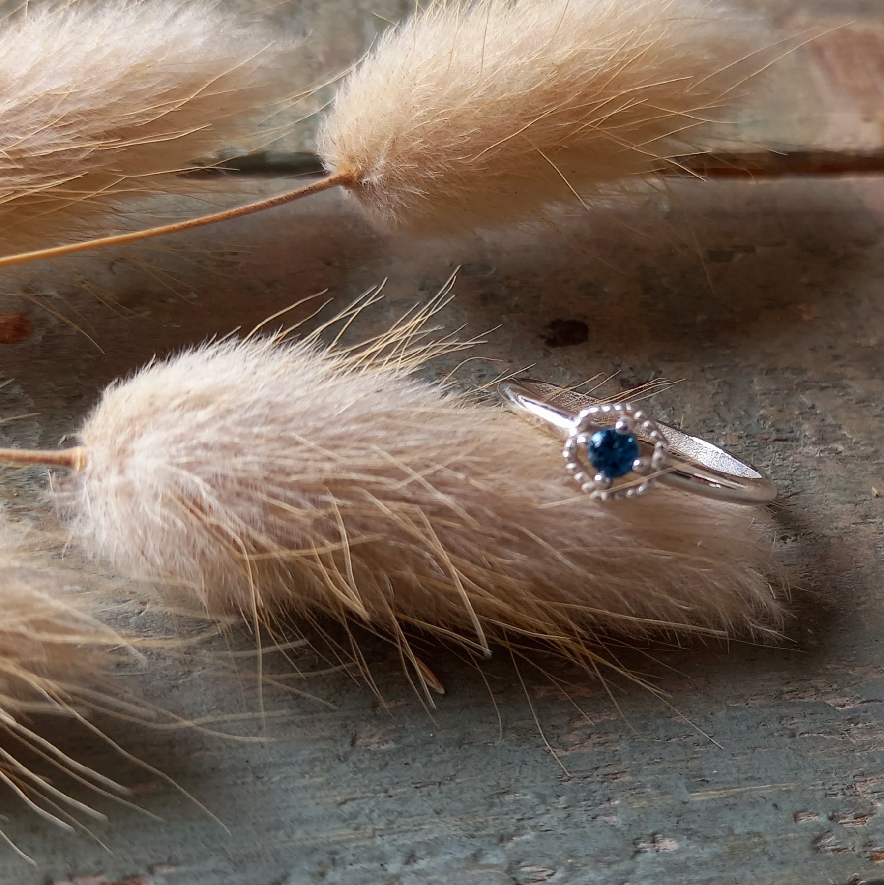 Dainty Birthstone in basket ring