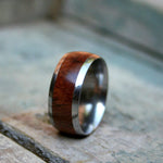 8 mm D shape band with a 6 mm wood inlay