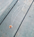 Silver disc & copper heart on 45cm chain