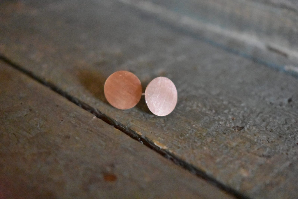 Rose gold disc studs