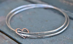 Double name bangle & heart connector