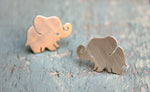 Sterling silver elephant stud earrings.