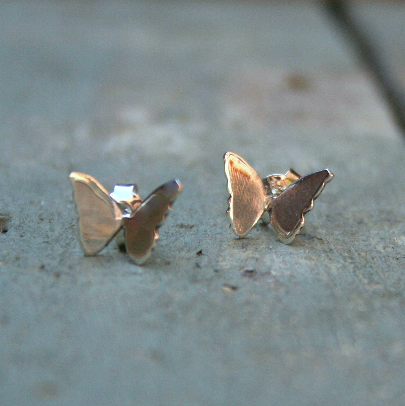 Small sterling silver butterfly studs.  Please note all pieces are handmade on order by Erfdeel Juwele. Allow up to two weeks for manufacture.